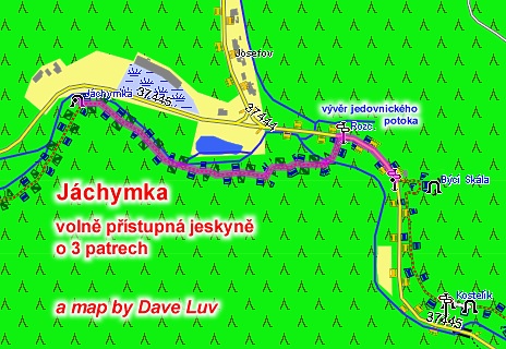 Mapa okol jeskyn Jchymka a B skly