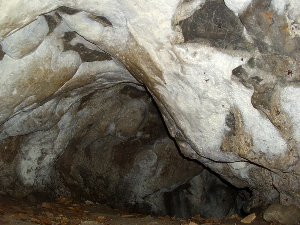 Jeskyn Nad vcrnou - pohled do chodby za dvemi