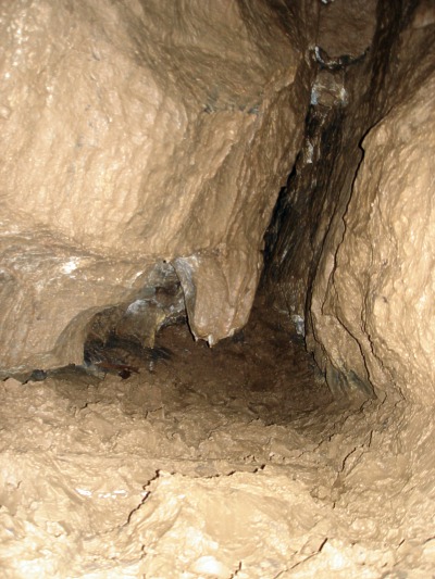 Blto na konci Hlavn chodby v Malin jeskyni